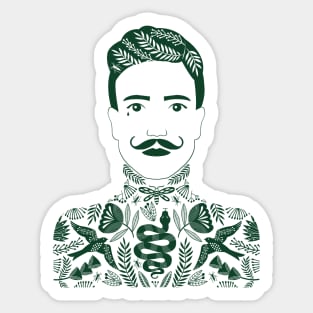 Tattoo Man dark green Sticker